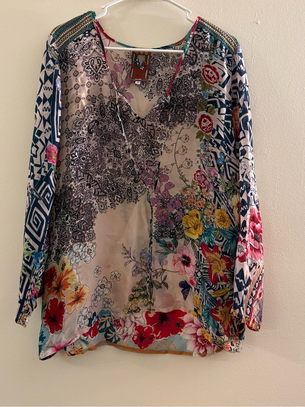 Johnny Was Mali Burnout Floral Tunic